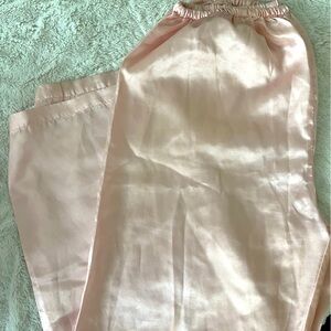 Satin pink pajama pants